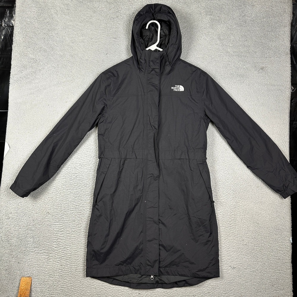The North Face Womens Black Insulated Hooded Parka Jacket Small